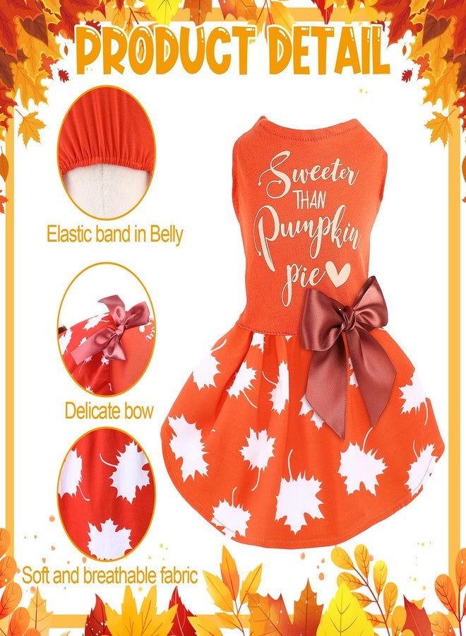 Abbylike 3 Pcs Seasonal Dog Outfits Christmas Halloween Thanksgiving Pet Costume Cotton Holiday Puppy Dress Lightweight Pet Apparel with Bowknot for Large Medium Cat Clothing, Small - Image 3